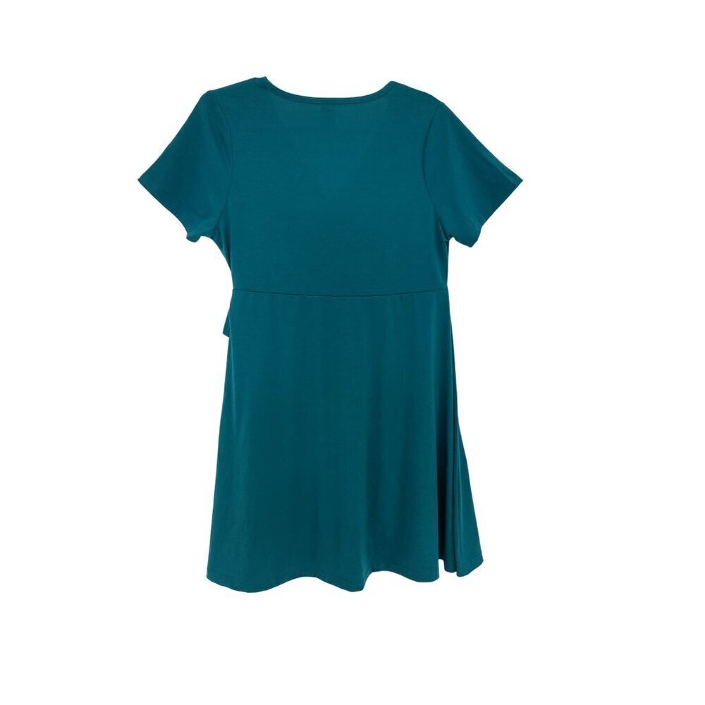 WEST LOOP Women's Teal Polyester Spandex Tie Front Wrap Dress West, NWT. - Picture 3 of 7